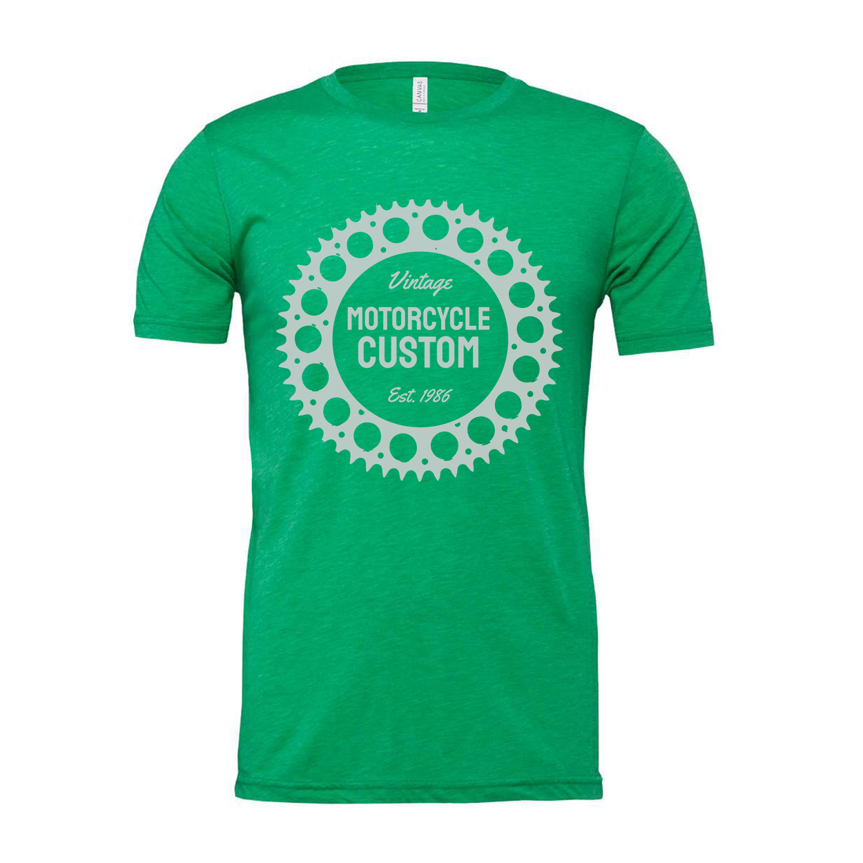 Vintage Motorcycle Custom Gear Circle Graphic T Shirt For Unisex Casual Wear Everyday Apparel