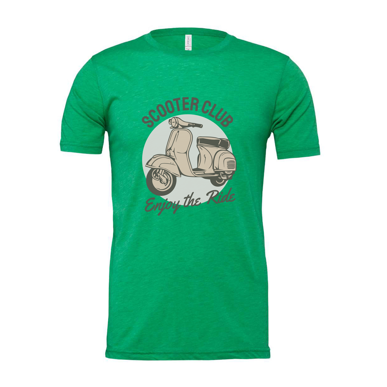 Unisex Scooter Club T Shirt With Vintage Scooter Graphic And Ride Message Design