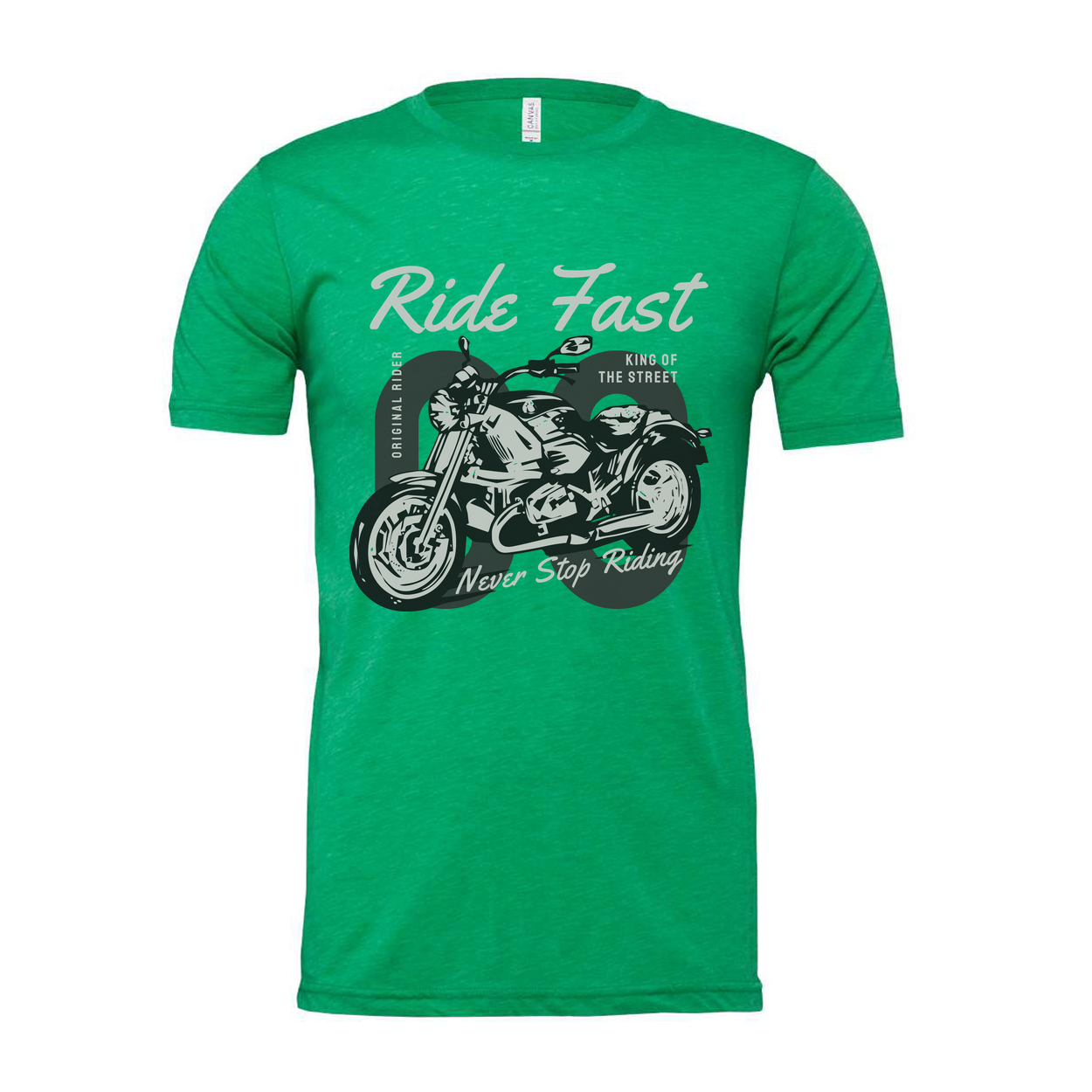 Ride Fast Motorcycle Graphic T Shirt For Men And Women With Never Stop Riding Design