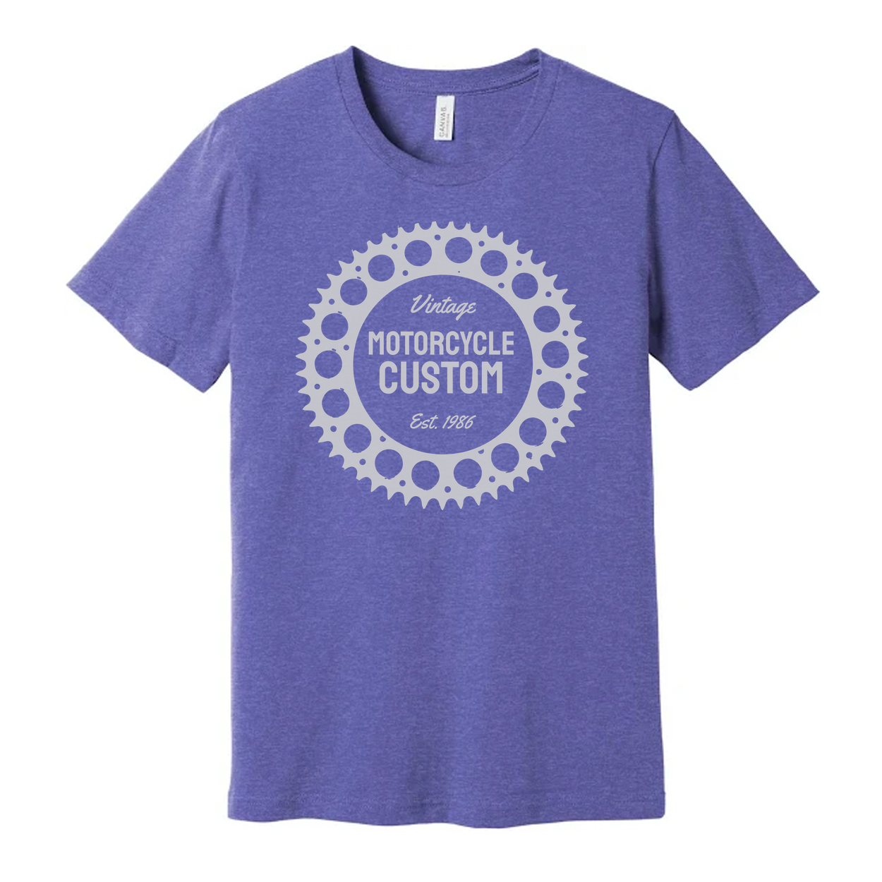 Vintage Motorcycle Custom Gear Circle Graphic T Shirt For Unisex Casual Wear Everyday Apparel