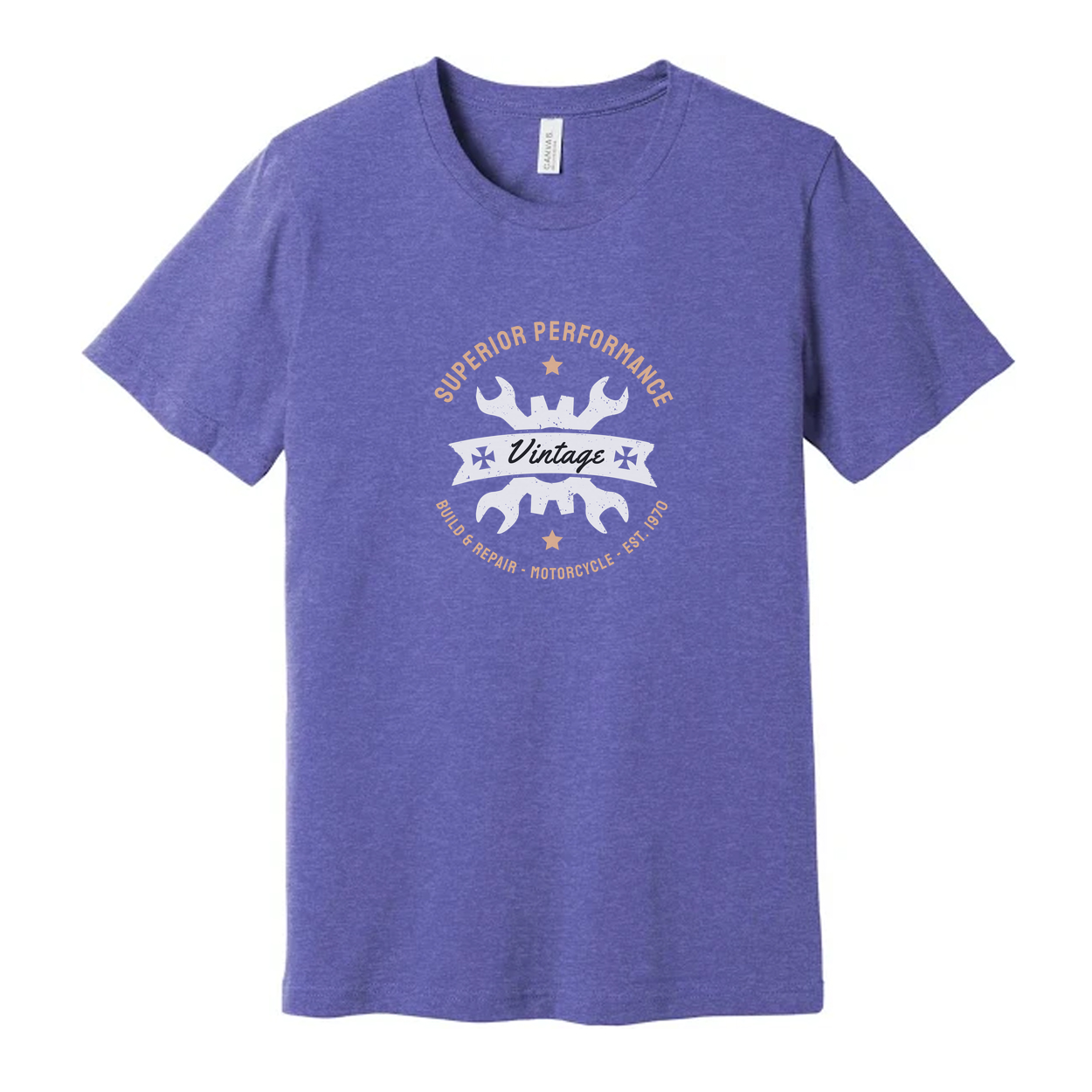 Vintage Motorcycle Motif Unisex T Shirt With Classic Emblem Graphic For Riders Casual Wear
