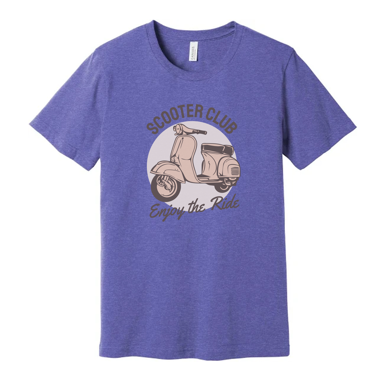 Unisex Scooter Club T Shirt With Vintage Scooter Graphic And Ride Message Design