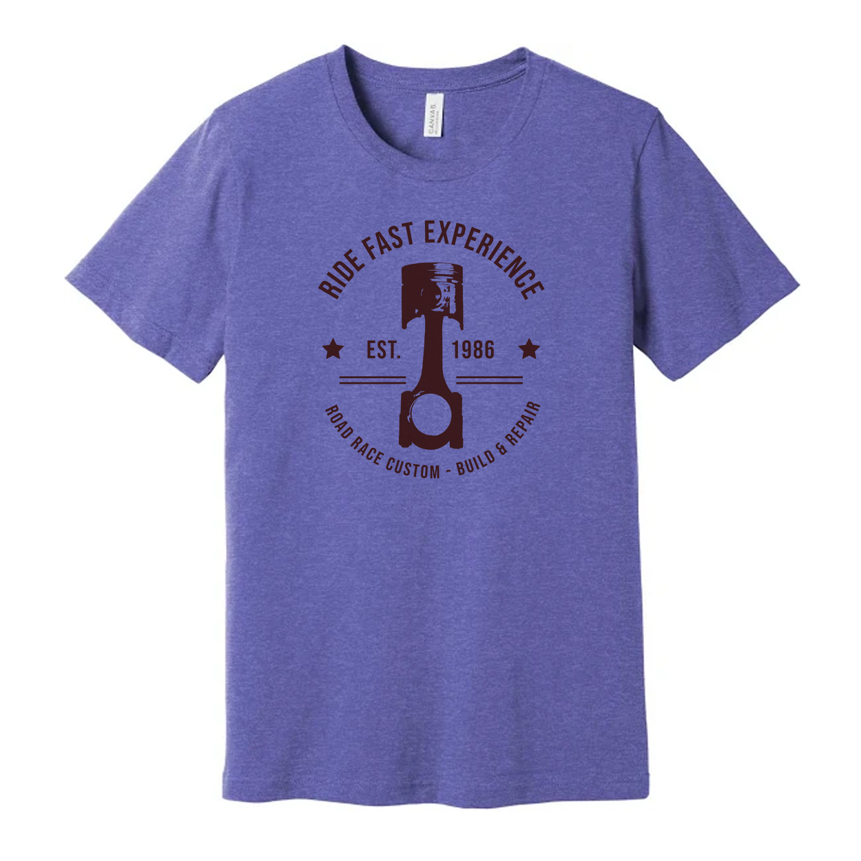 Motorcycle Piston Graphic T Shirt for Unisex Wear Ride Fast Experience Est 1986 Road Race