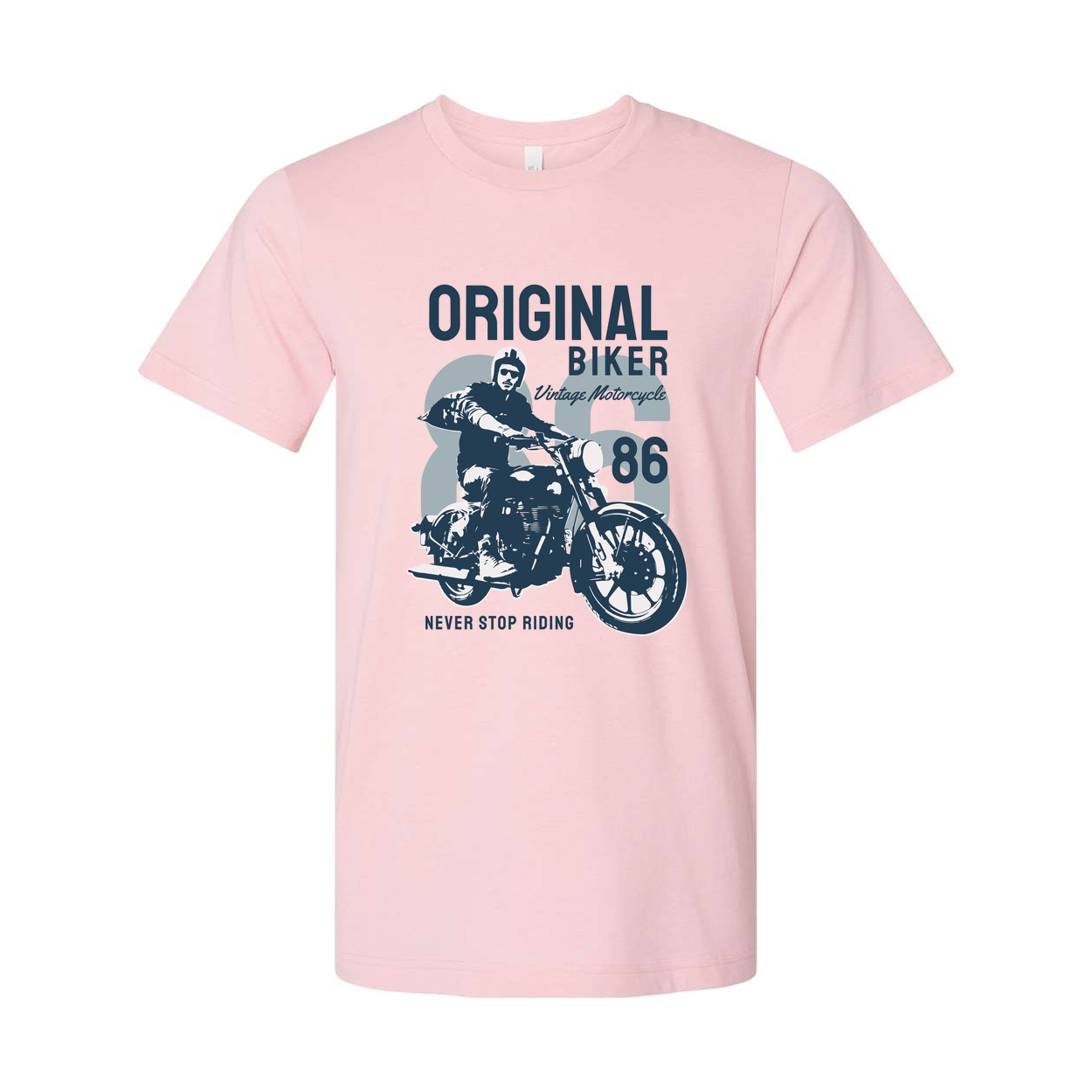 Original Biker Vintage Motorcycle Graphic Tee Unisex Never Stop Riding 86 Design