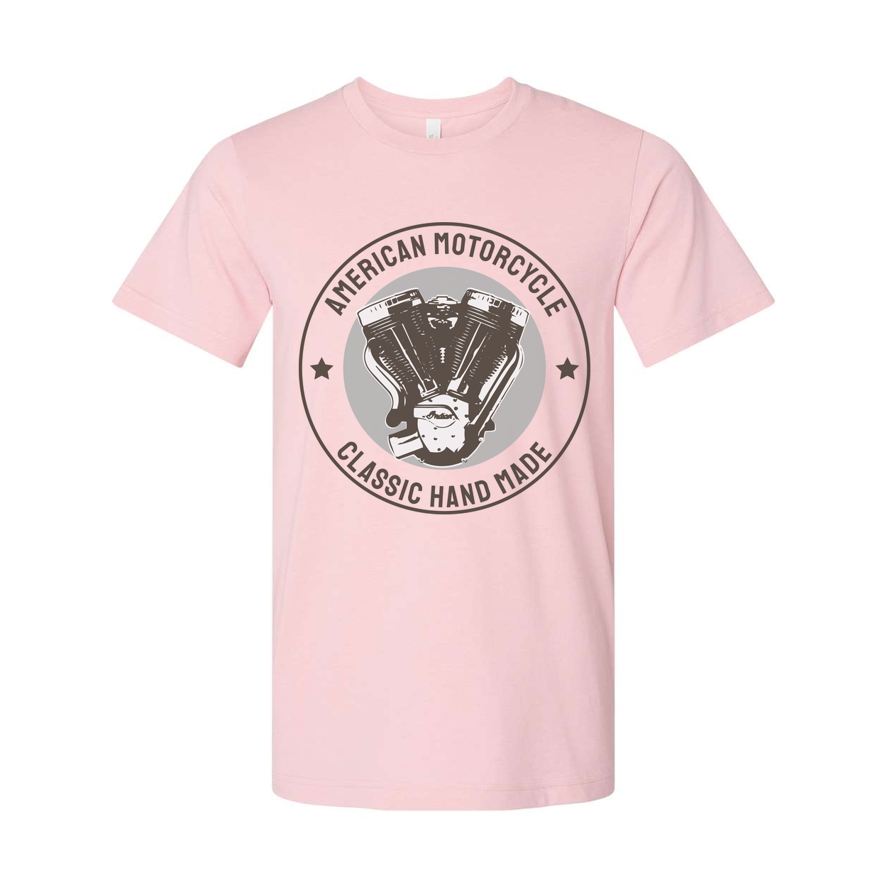 American Motorcycle Engine Emblem Unisex T Shirt Classic Hand Made Graphic Tee With Vintage Style Design