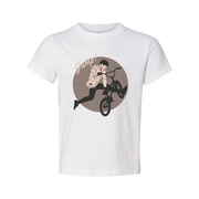 Unisex Bike Jump Graphic T Shirt With Circular Design Artwork For Bicycle Enthusiasts