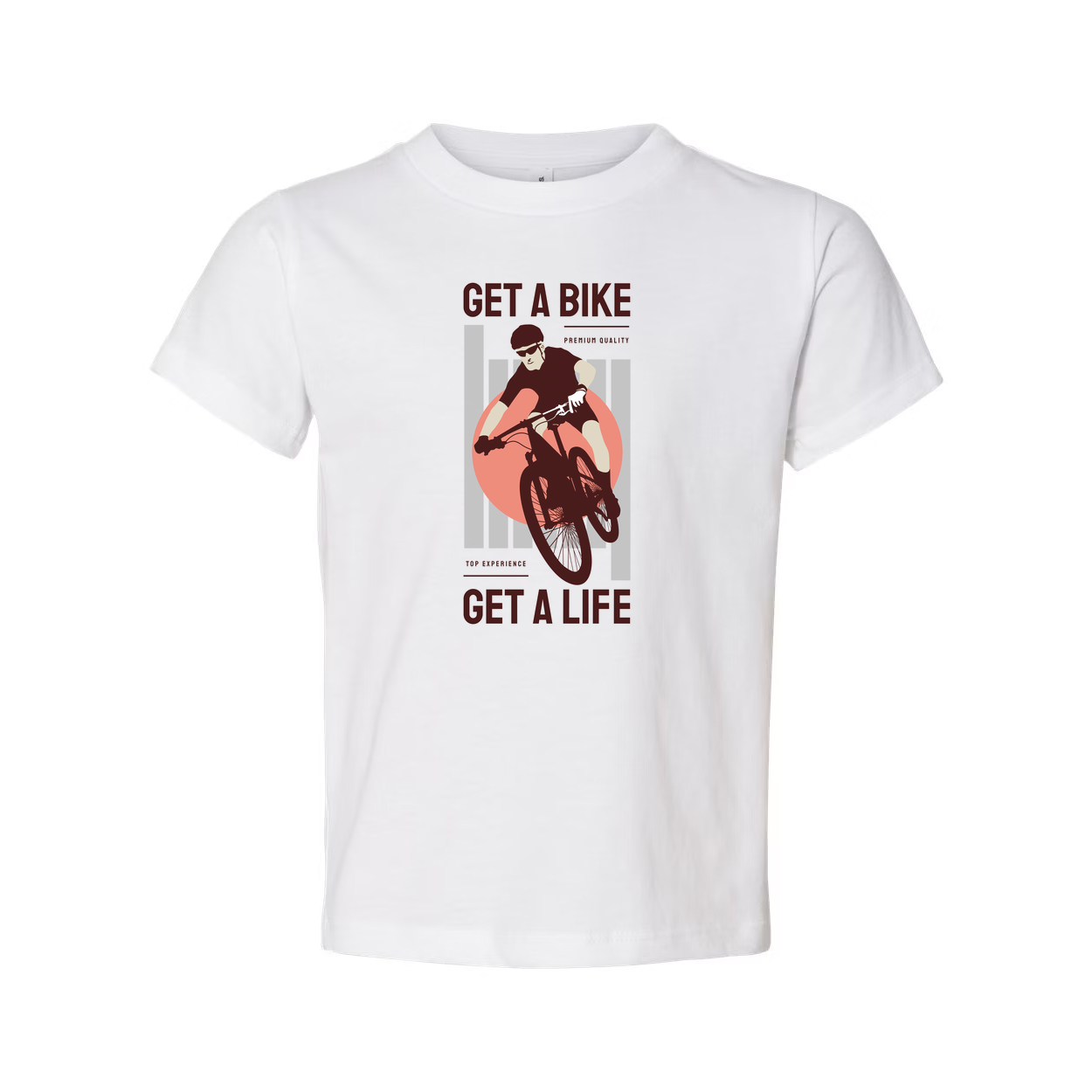 Unisex Bike Graphic Tee With Get A Bike Get A Life Message And Cycling Illustration