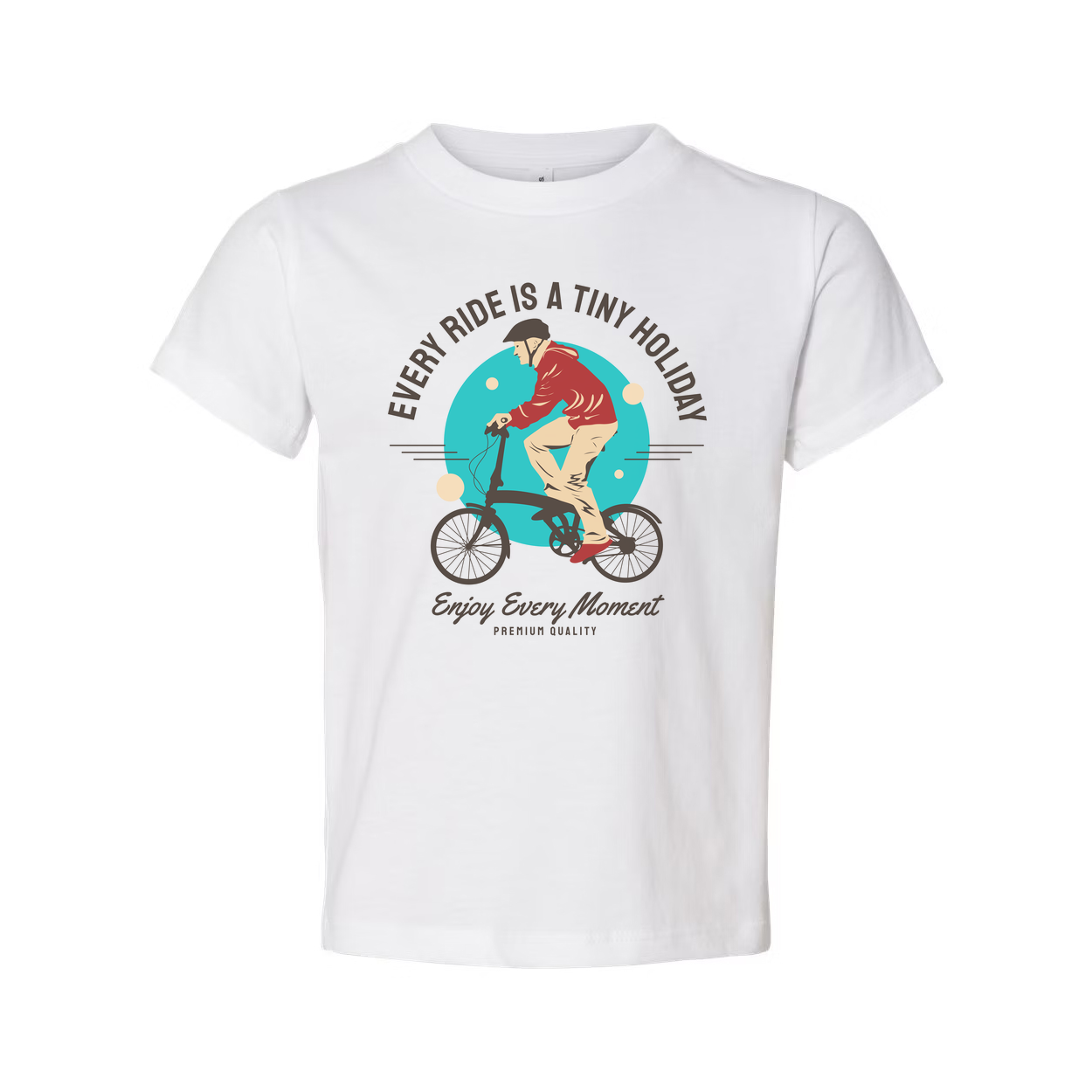 Unisex Bicycle Graphic Tee Featuring The Motivational Motto Every Ride Is A Tiny Holiday