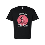 Just Enjoy The Ride Bicycle Graphic T Shirt For Unisex Casual Everyday Wear And Leisure