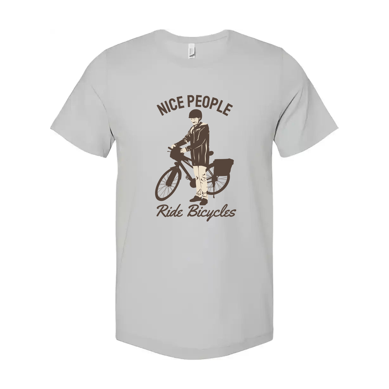 Nice People Ride Bicycles Hand Drawn Vintage Style Unisex Graphic Tee For All Genders