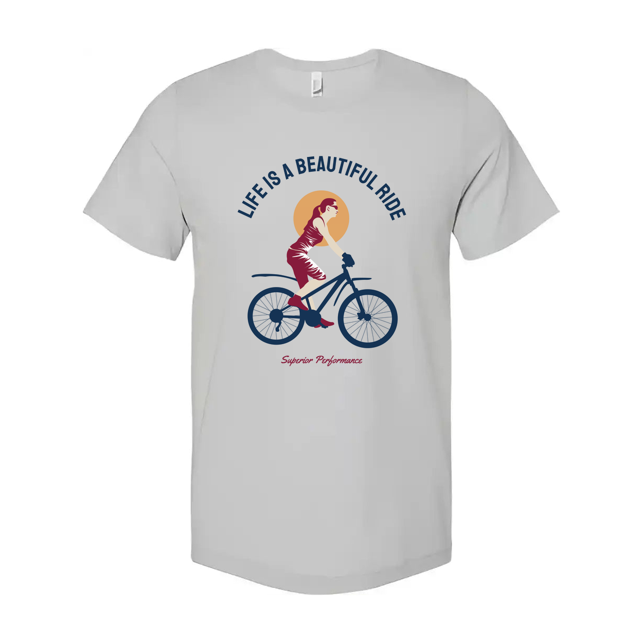 Life Is A Beautiful Ride Bicycle Graphic T Shirt For Men And Women Unisex Tee Casual Everyday Wear