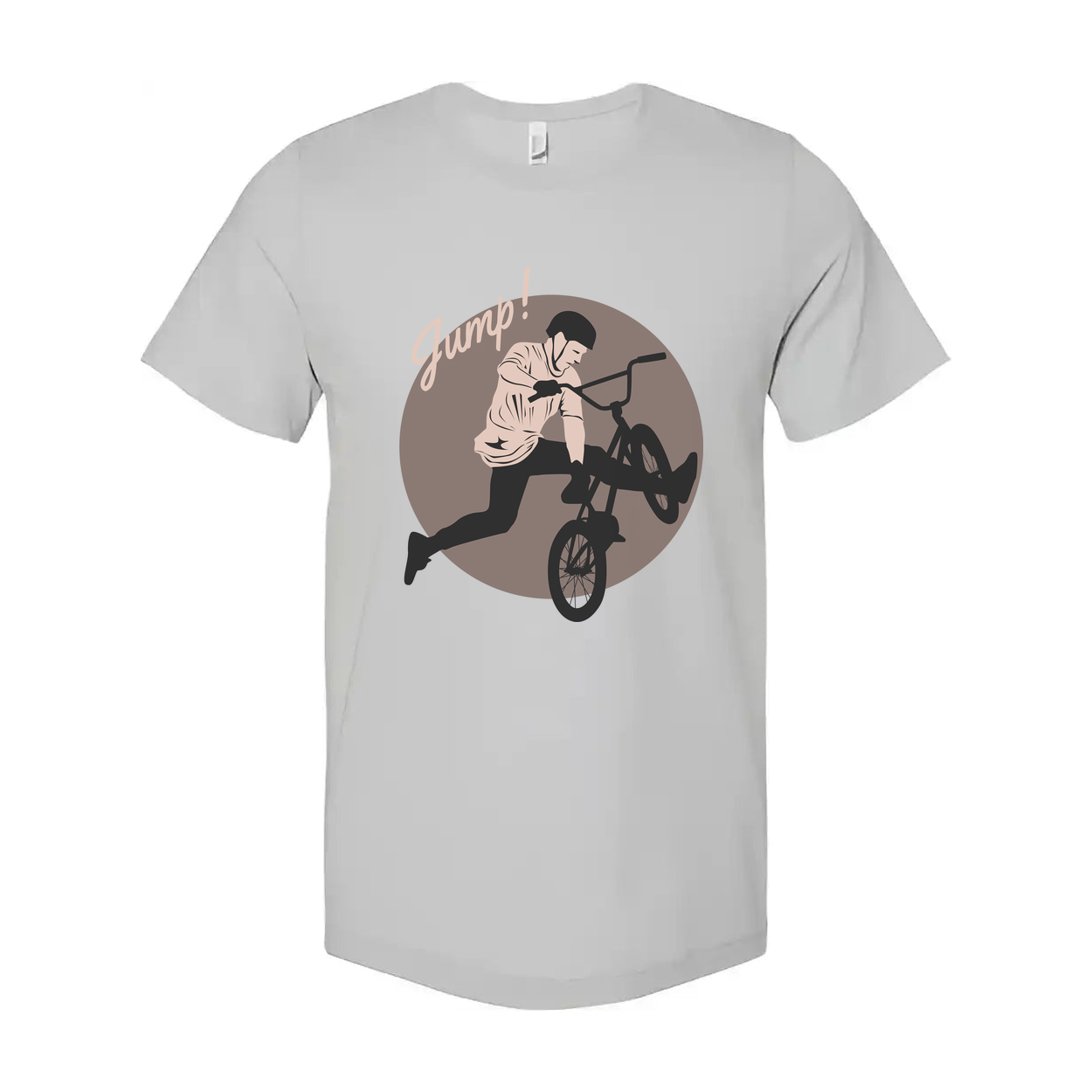 Unisex Bike Jump Graphic T Shirt With Circular Design Artwork For Bicycle Enthusiasts