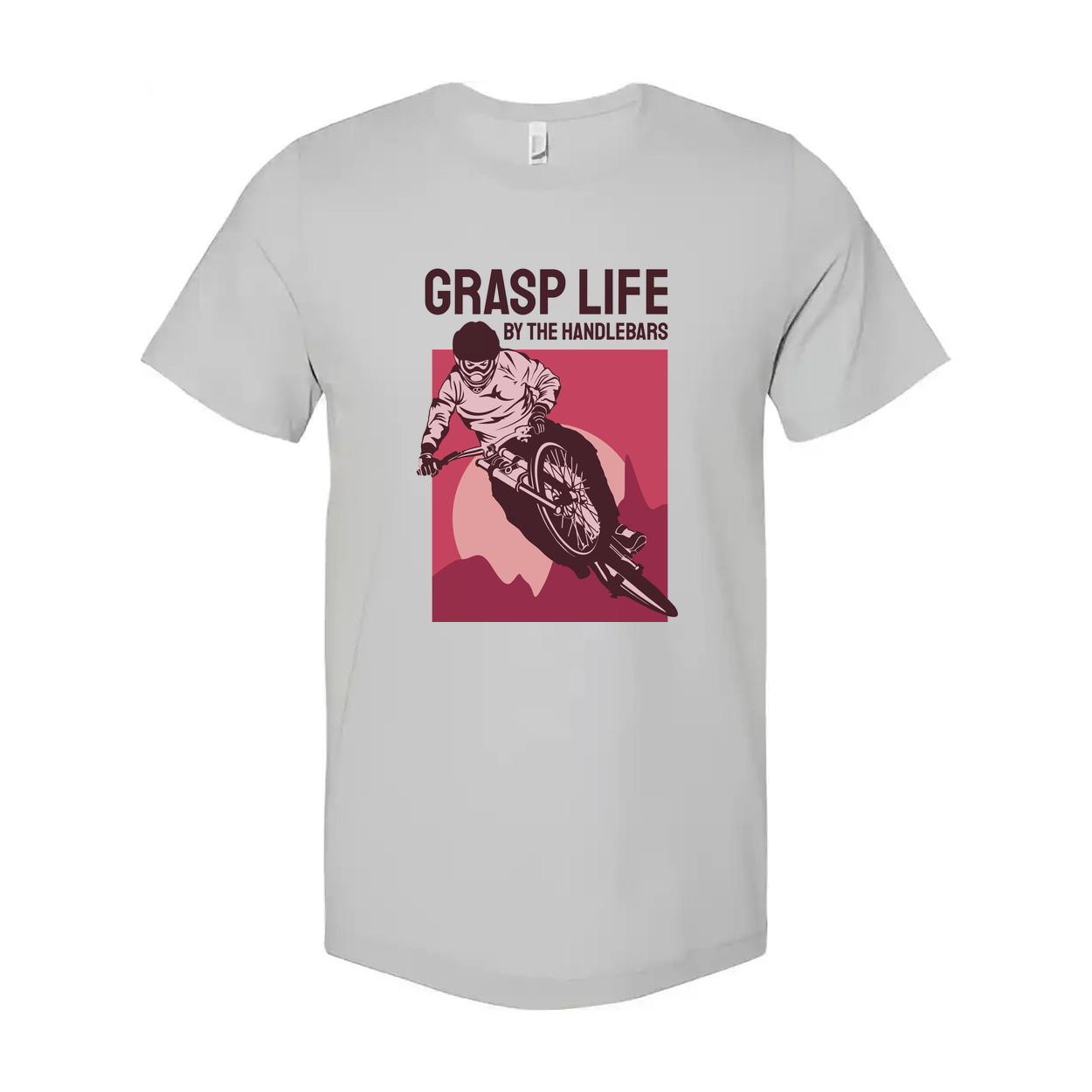 Grasp Life By The Handlebars Bicycle Rider Graphic Unisex Tee For Biking Enthusiasts Everywhere