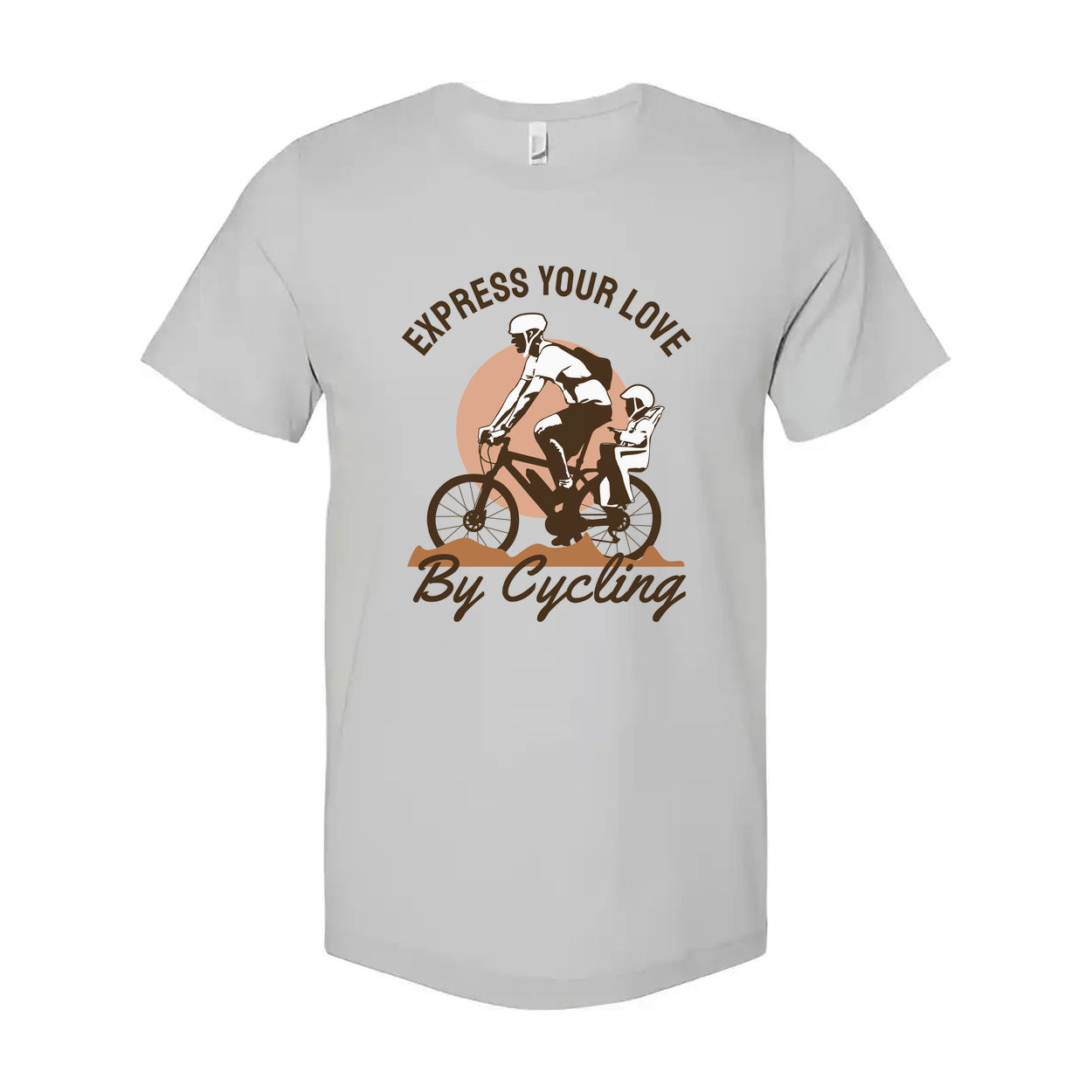Express Your Love By Cycling Unisex Graphic Tee With Bike Rider And Child Design