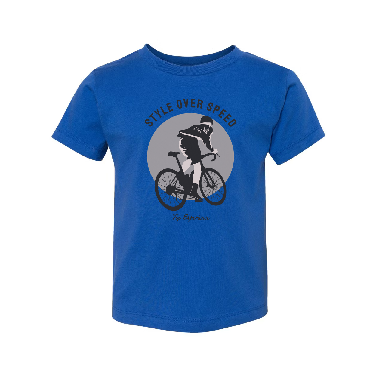 Unisex Graphic Cycling Tee With Style Over Speed Circle And Cyclist Silhouette Artwork