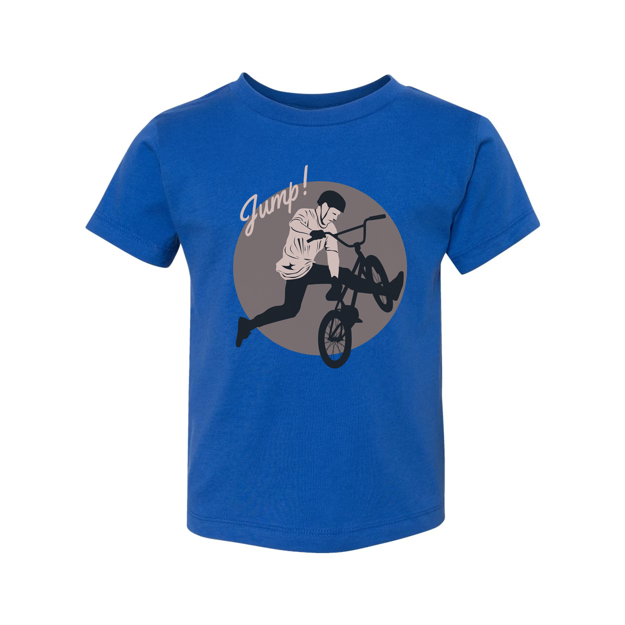 Unisex Bike Jump Graphic T Shirt With Circular Design Artwork For Bicycle Enthusiasts