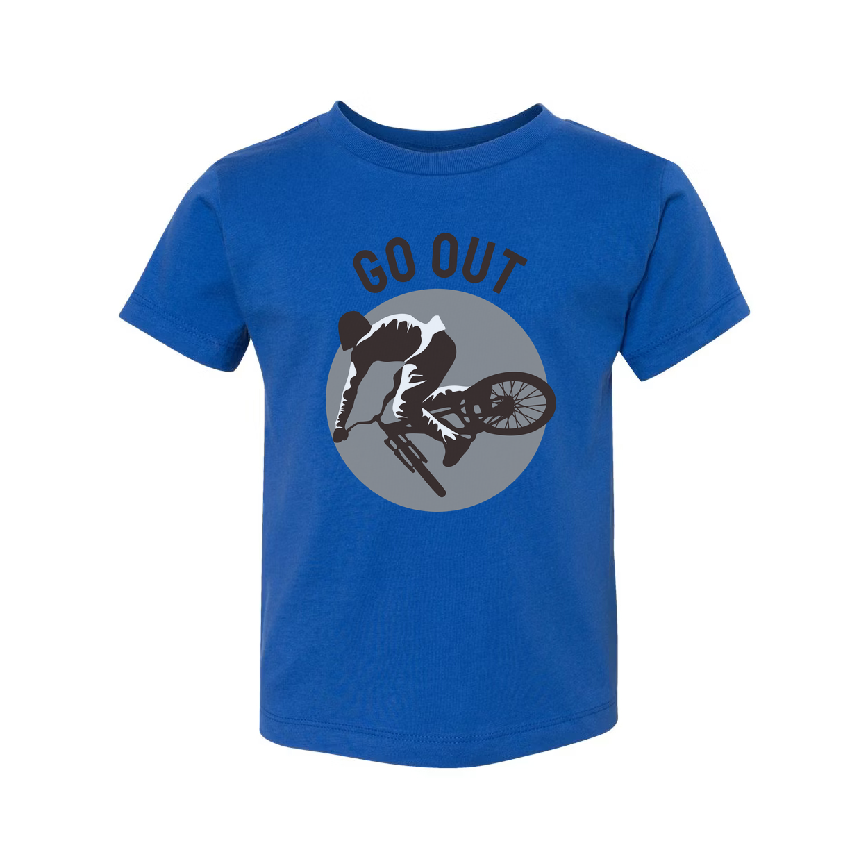 Go Out Mountain Biking Graphic Unisex T Shirt With Circular MTB Illustration For Outdoor Enthusiasts