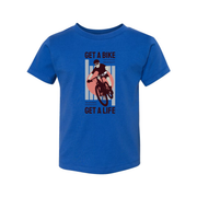Unisex Bike Graphic Tee With Get A Bike Get A Life Message And Cycling Illustration