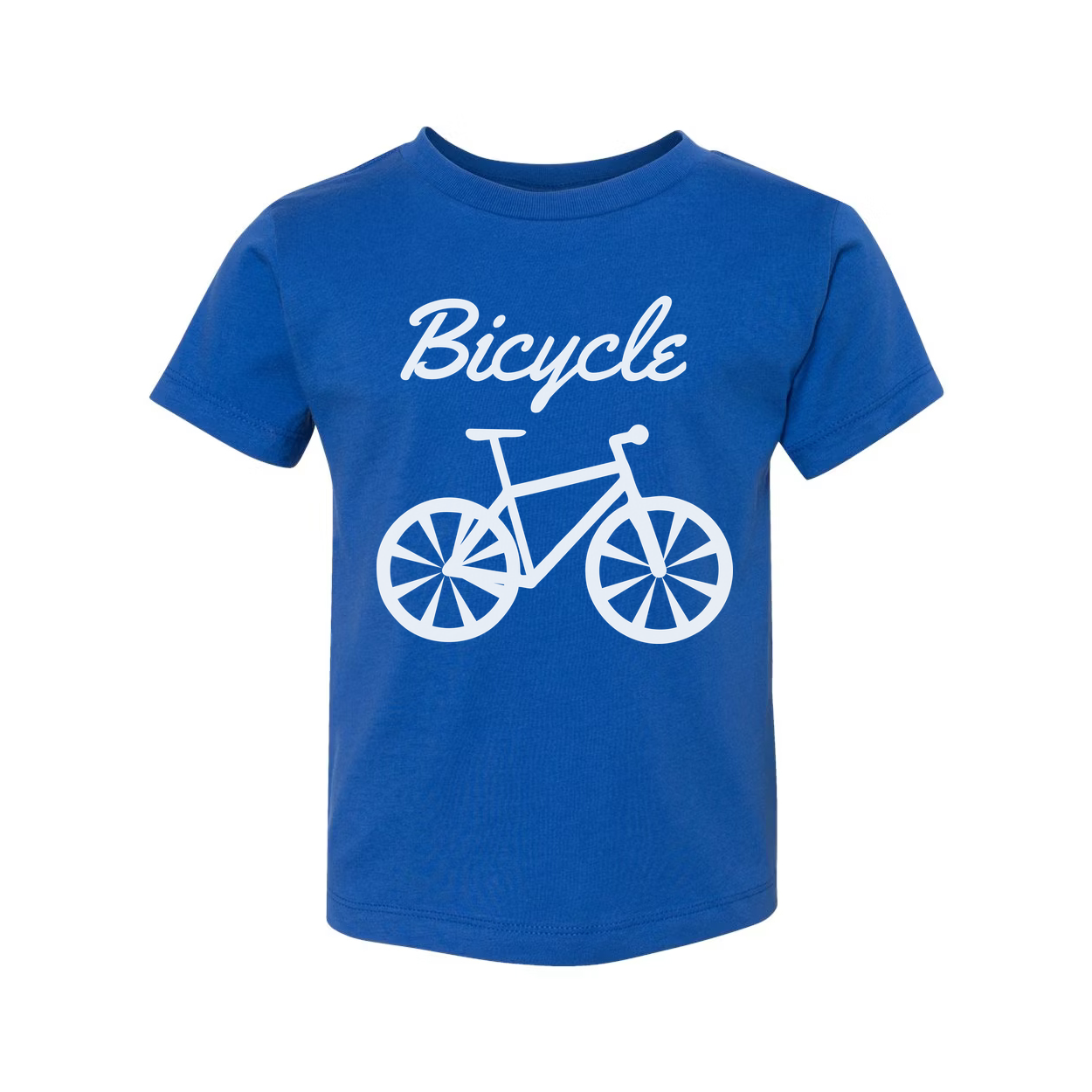 Unisex Bicycle Graphic T Shirt With Script Word And Large Bicycle Illustration Center Front Print