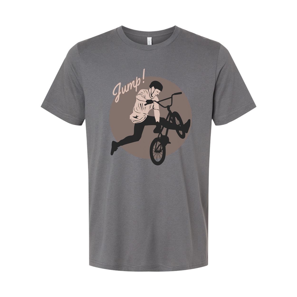 Unisex Bike Jump Graphic T Shirt With Circular Design Artwork For Bicycle Enthusiasts