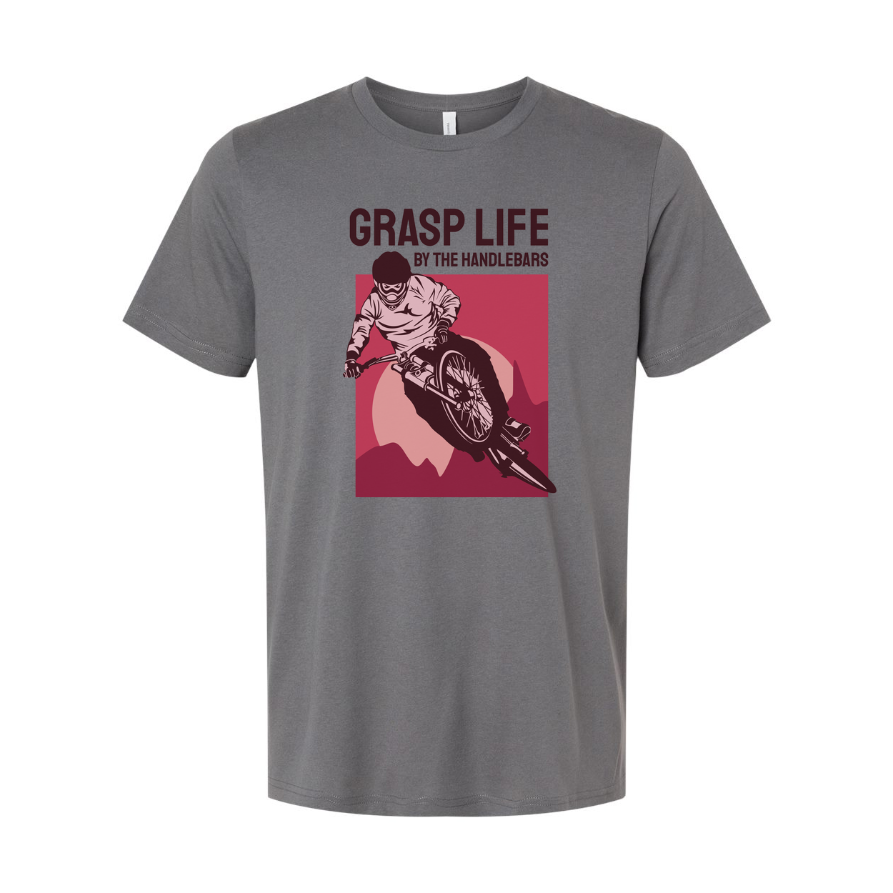 Grasp Life By The Handlebars Bicycle Rider Graphic Unisex Tee For Biking Enthusiasts Everywhere