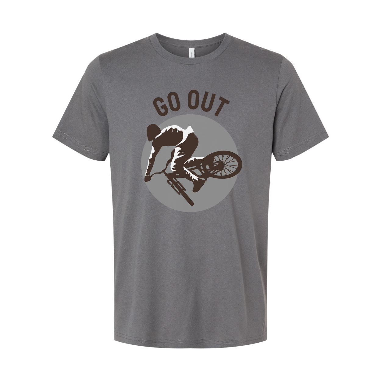 Go Out Mountain Biking Graphic Unisex T Shirt With Circular MTB Illustration For Outdoor Enthusiasts