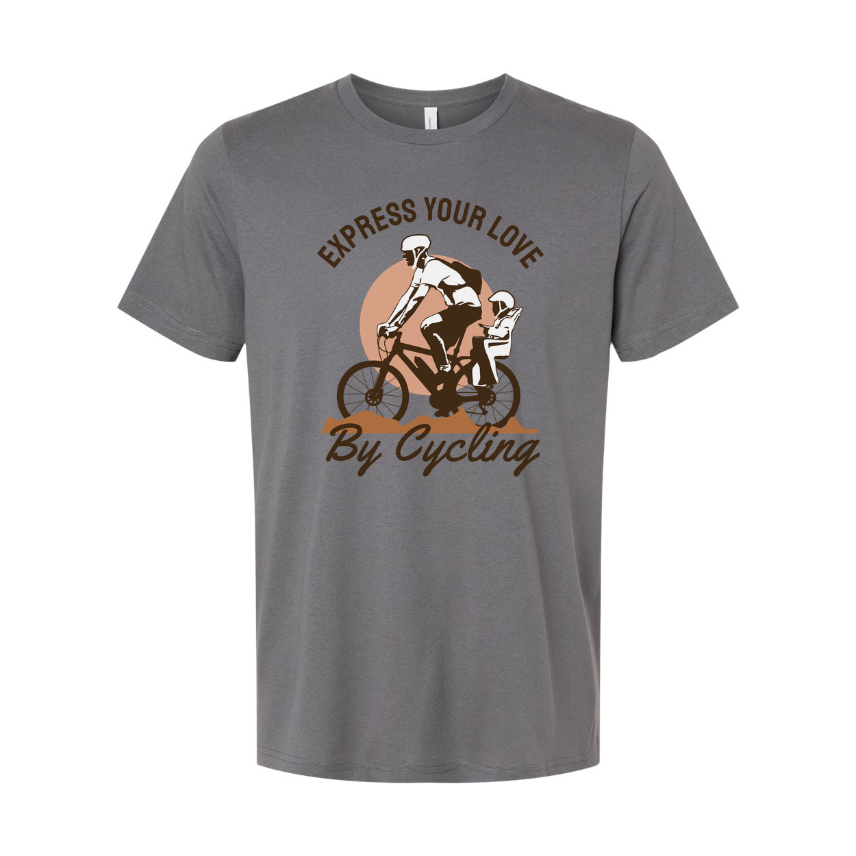 Express Your Love By Cycling Unisex Graphic Tee With Bike Rider And Child Design