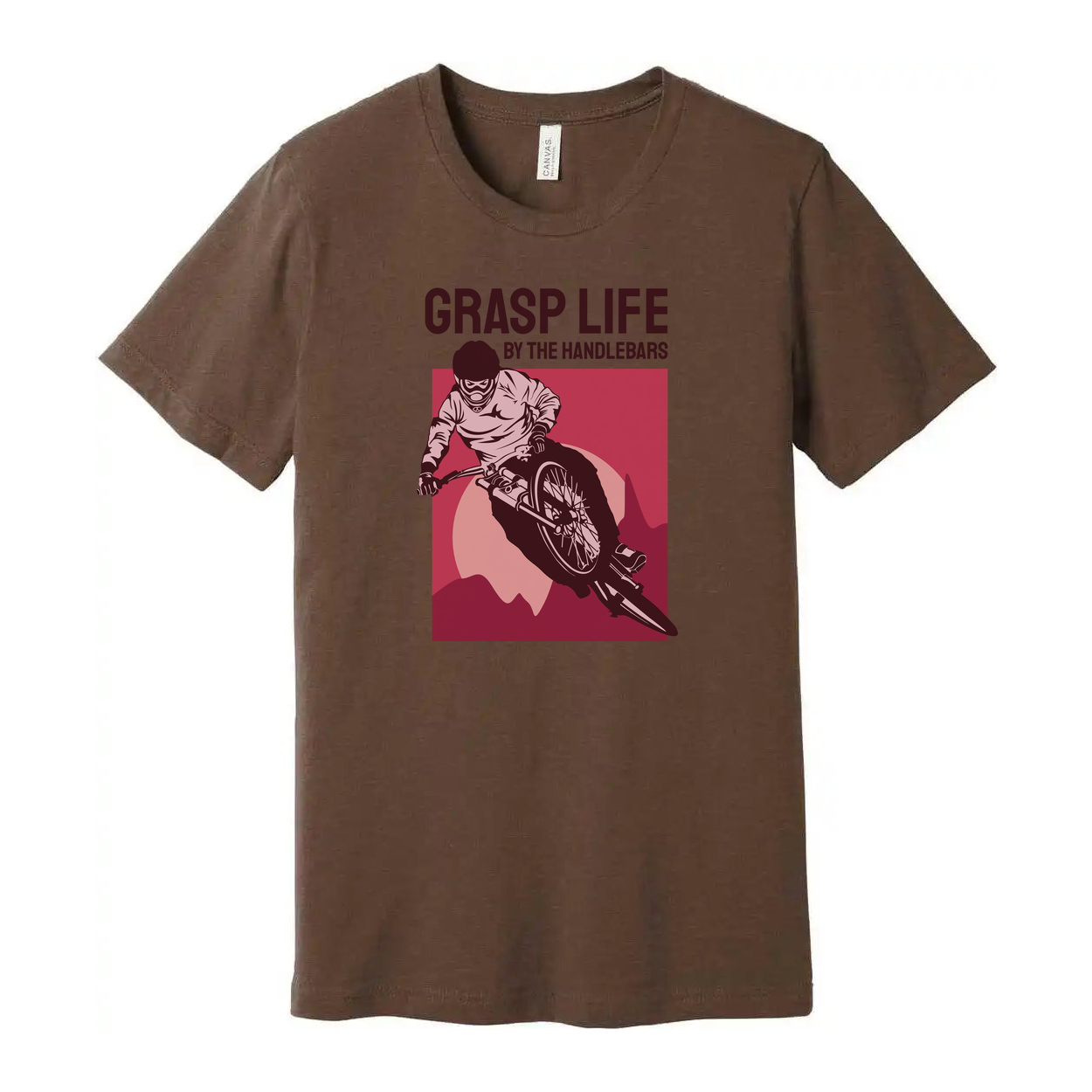 Grasp Life By The Handlebars Bicycle Rider Graphic Unisex Tee For Biking Enthusiasts Everywhere