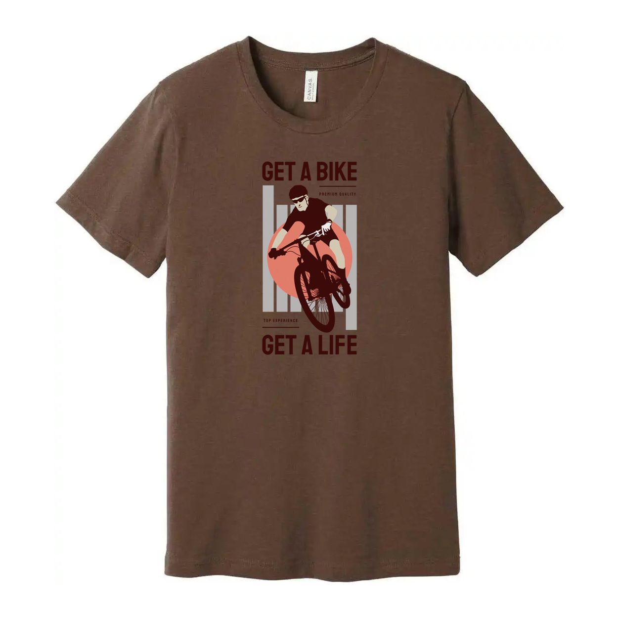 Unisex Bike Graphic Tee With Get A Bike Get A Life Message And Cycling Illustration