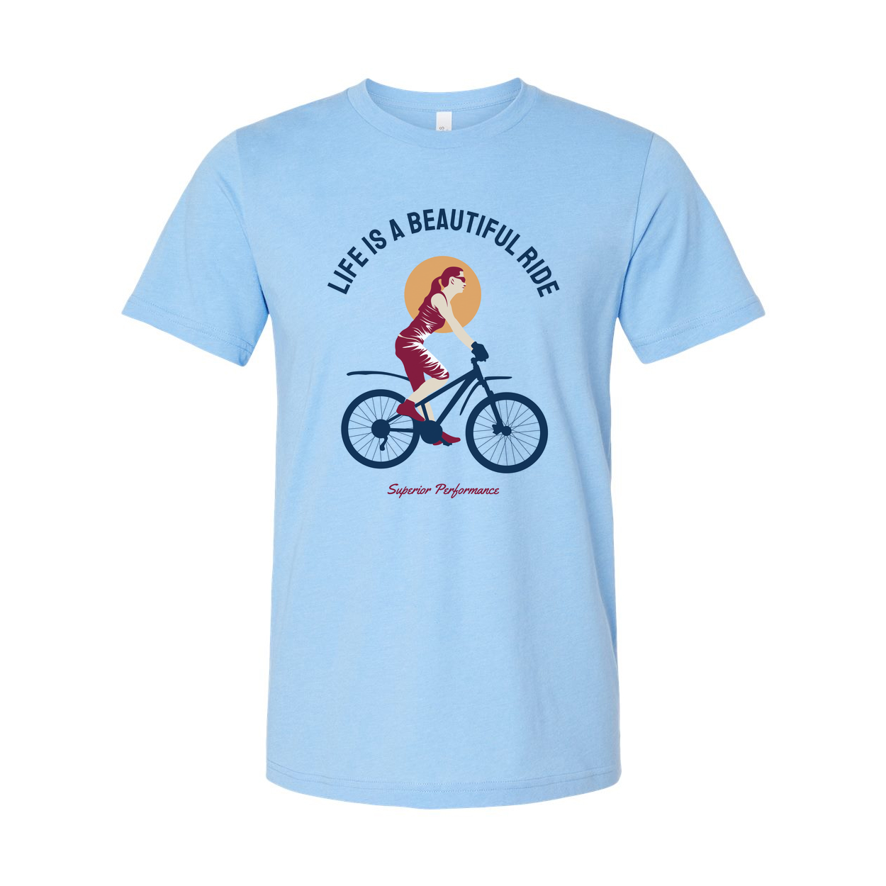 Life Is A Beautiful Ride Bicycle Graphic T Shirt For Men And Women Unisex Tee Casual Everyday Wear