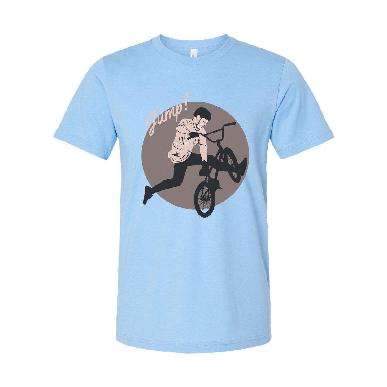 Unisex Bike Jump Graphic T Shirt With Circular Design Artwork For Bicycle Enthusiasts