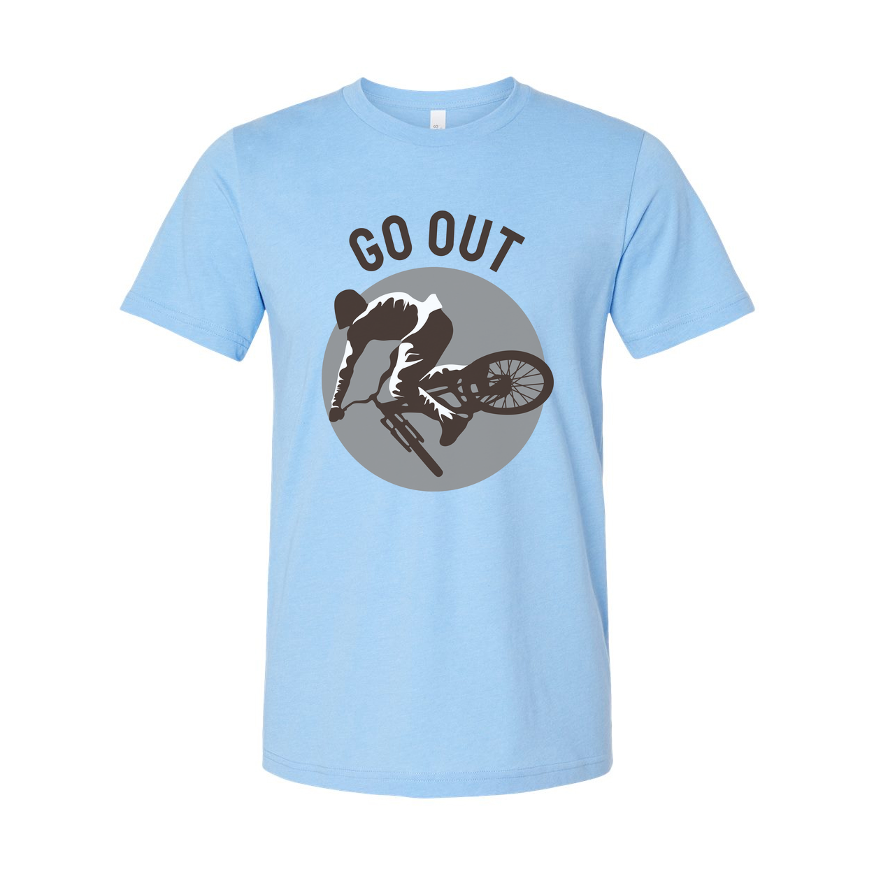 Go Out Mountain Biking Graphic Unisex T Shirt With Circular MTB Illustration For Outdoor Enthusiasts