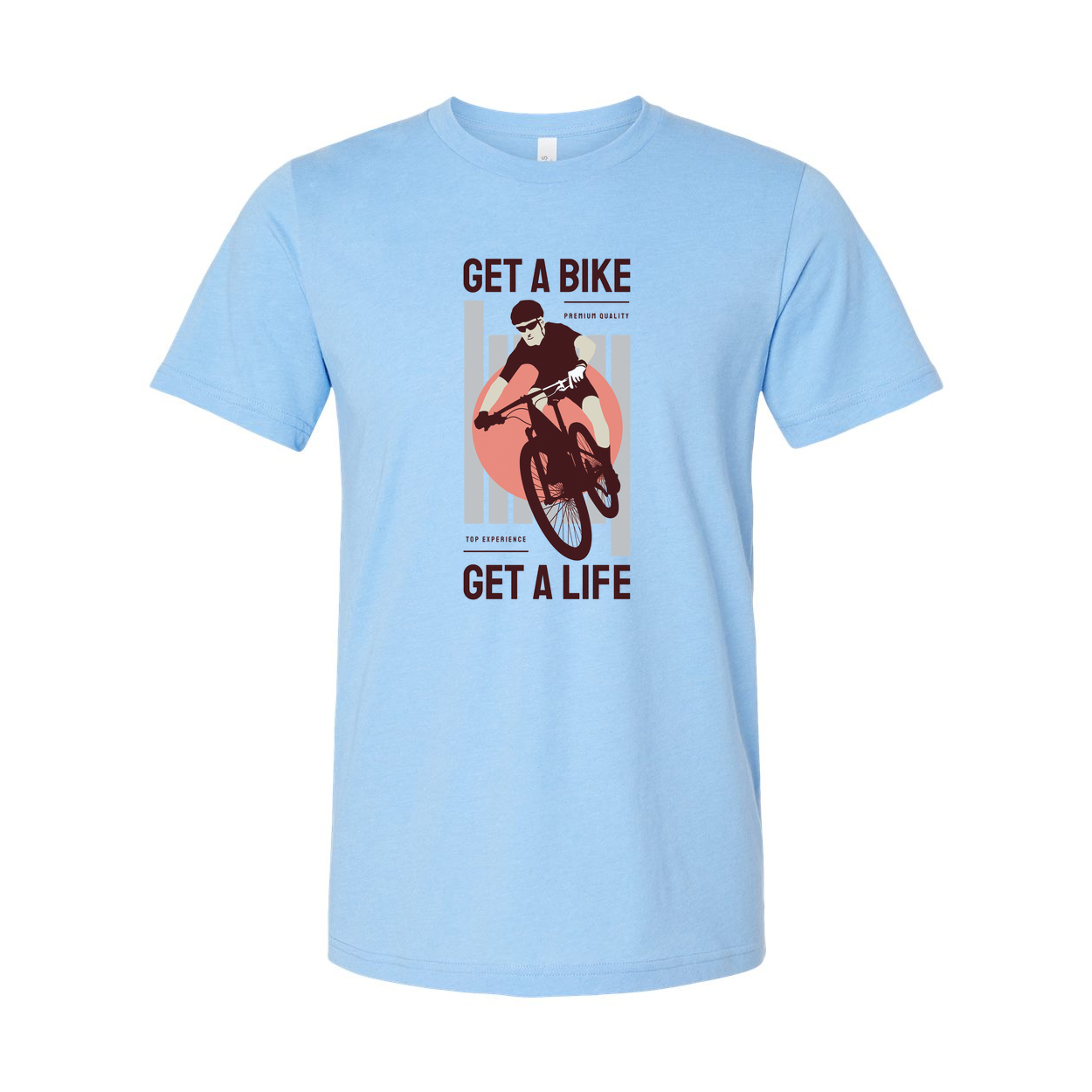 Unisex Bike Graphic Tee With Get A Bike Get A Life Message And Cycling Illustration