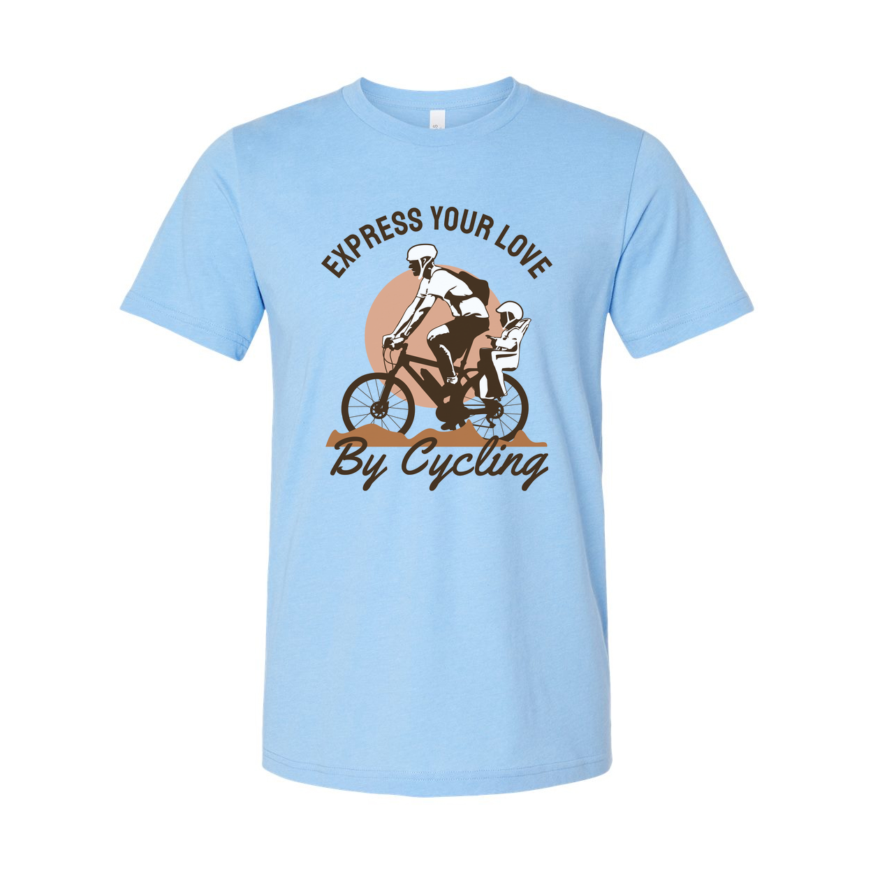 Express Your Love By Cycling Unisex Graphic Tee With Bike Rider And Child Design
