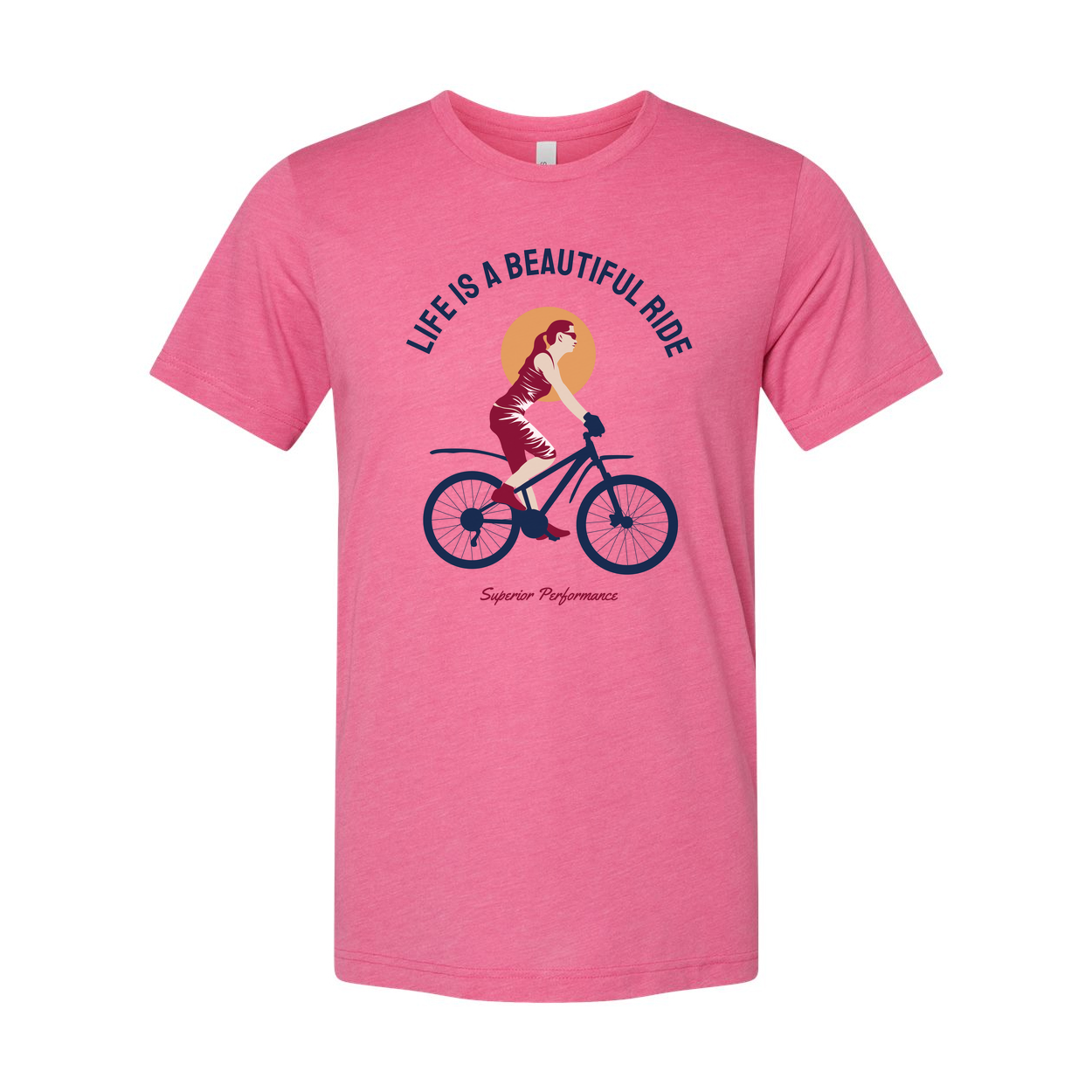 Life Is A Beautiful Ride Bicycle Graphic T Shirt For Men And Women Unisex Tee Casual Everyday Wear