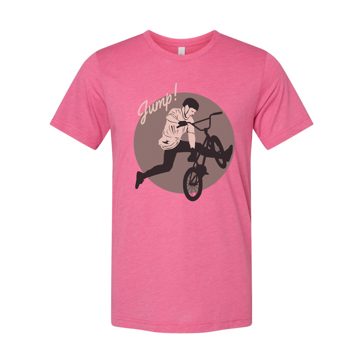 Unisex Bike Jump Graphic T Shirt With Circular Design Artwork For Bicycle Enthusiasts