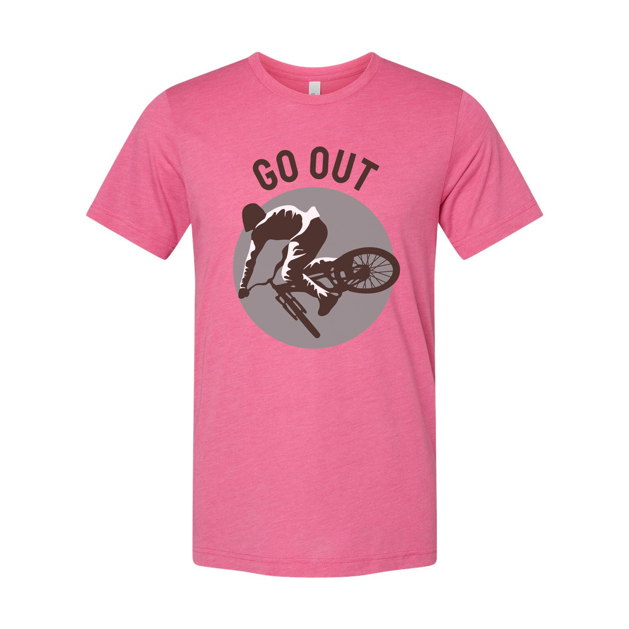 Go Out Mountain Biking Graphic Unisex T Shirt With Circular MTB Illustration For Outdoor Enthusiasts
