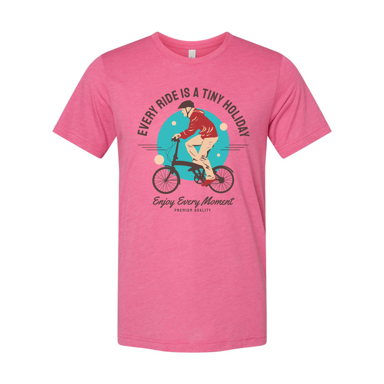 Unisex Bicycle Graphic Tee Featuring The Motivational Motto Every Ride Is A Tiny Holiday