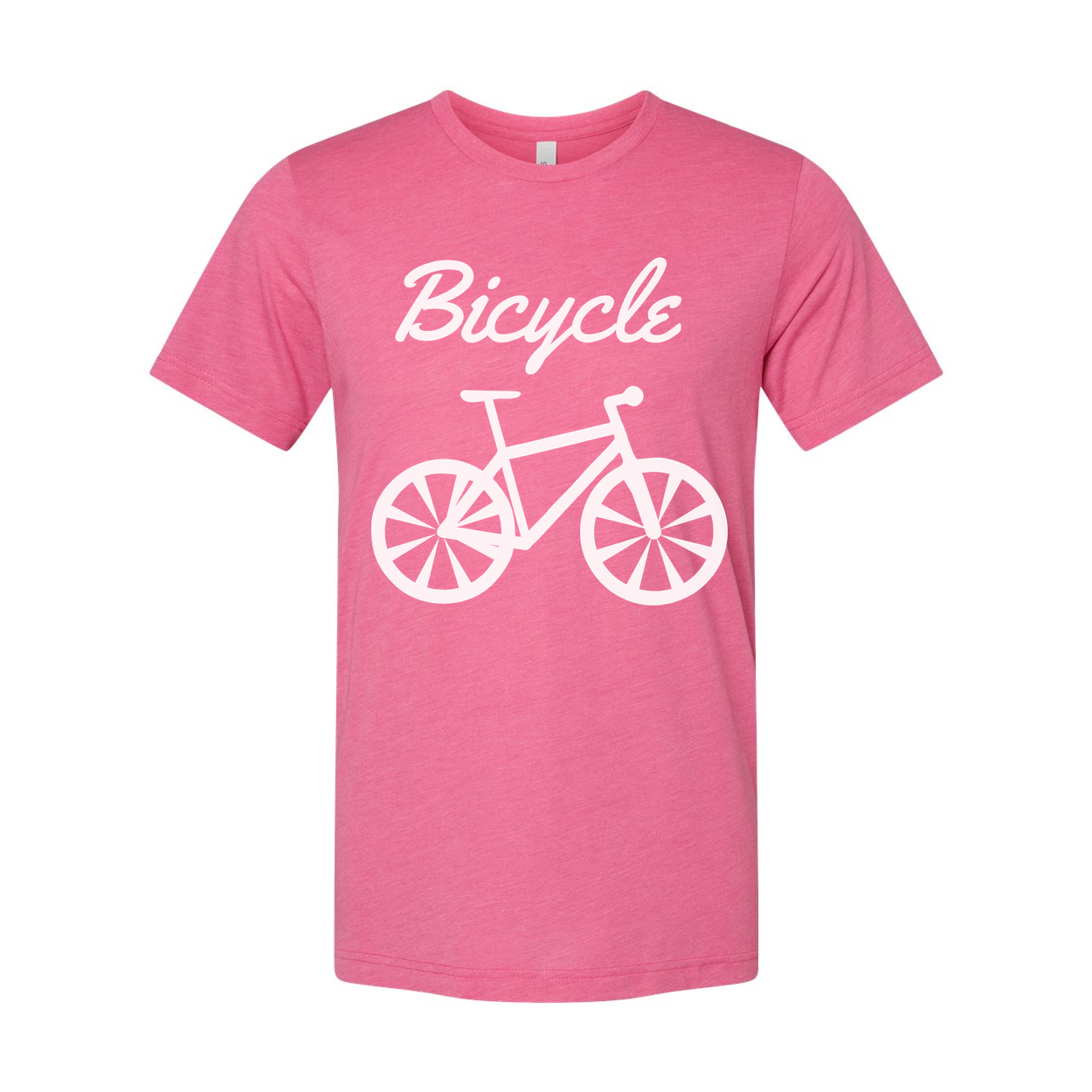 Unisex Bicycle Graphic T Shirt With Script Word And Large Bicycle Illustration Center Front Print