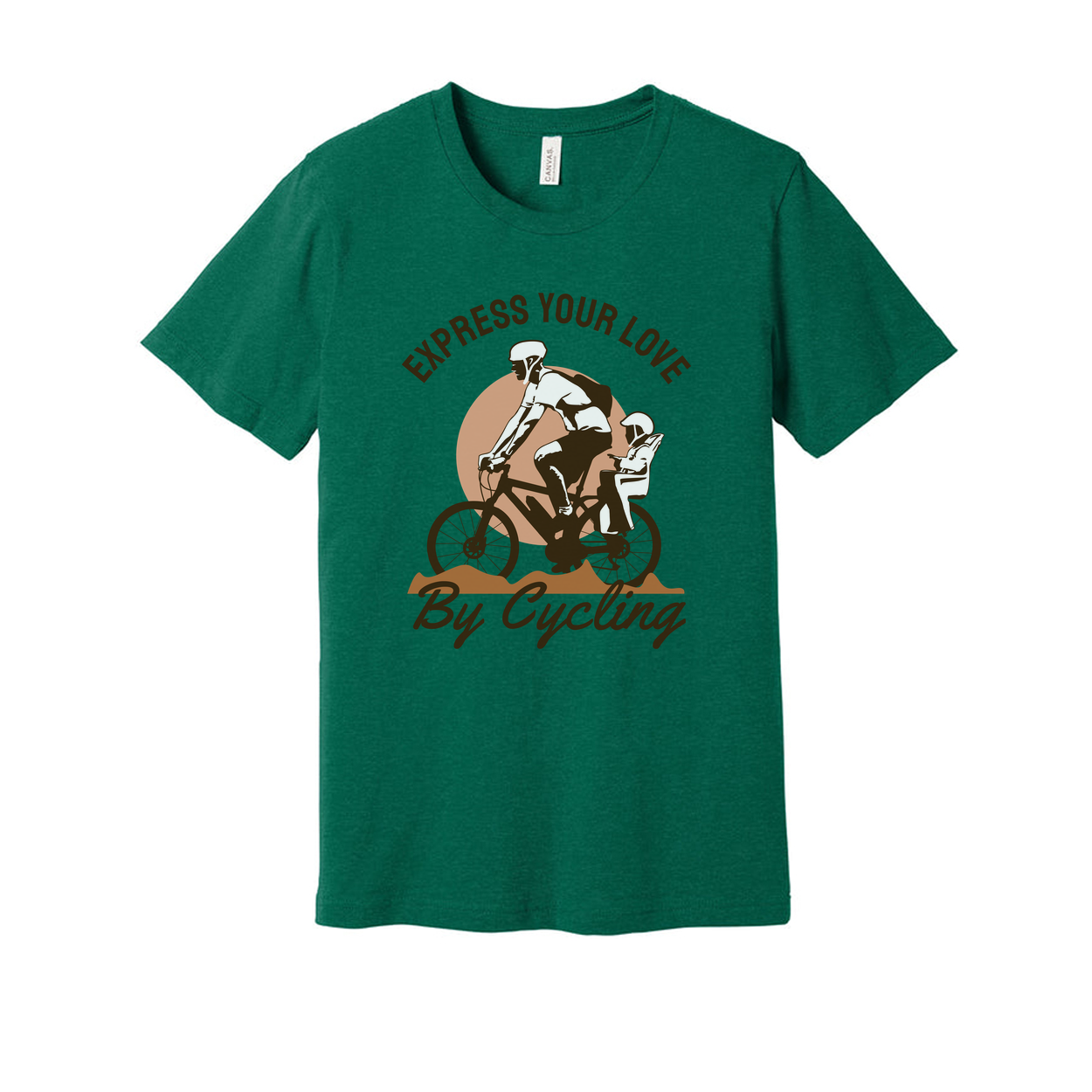 Express Your Love By Cycling Unisex Graphic Tee With Bike Rider And Child Design