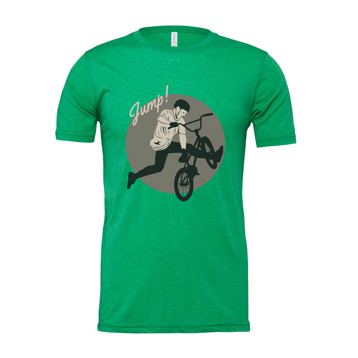 Unisex Bike Jump Graphic T Shirt With Circular Design Artwork For Bicycle Enthusiasts