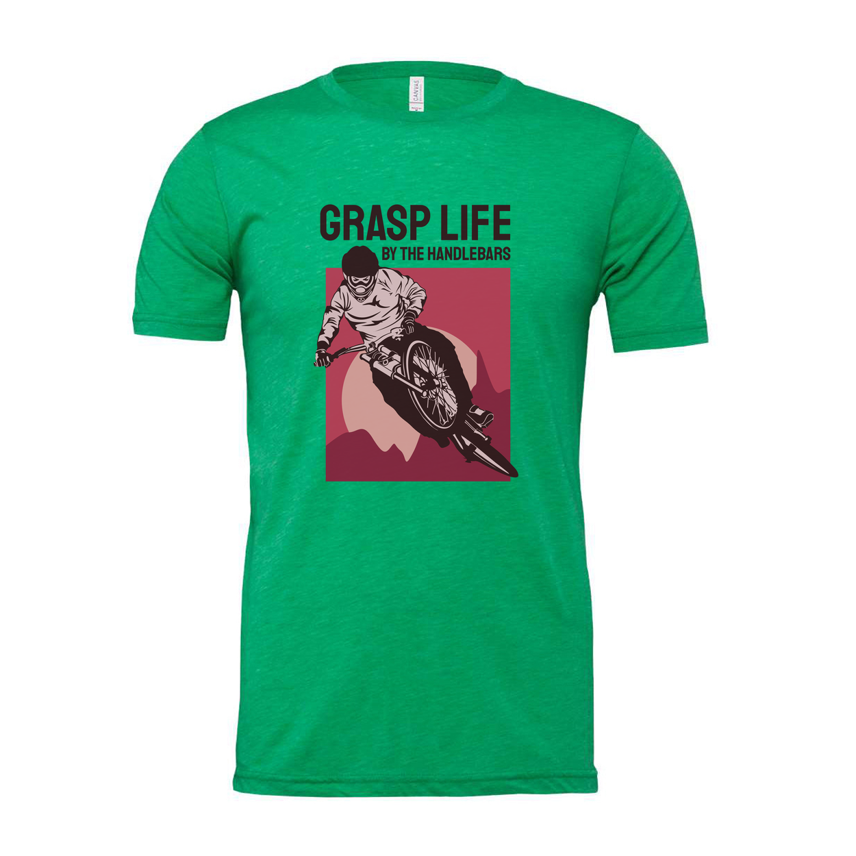 Grasp Life By The Handlebars Bicycle Rider Graphic Unisex Tee For Biking Enthusiasts Everywhere