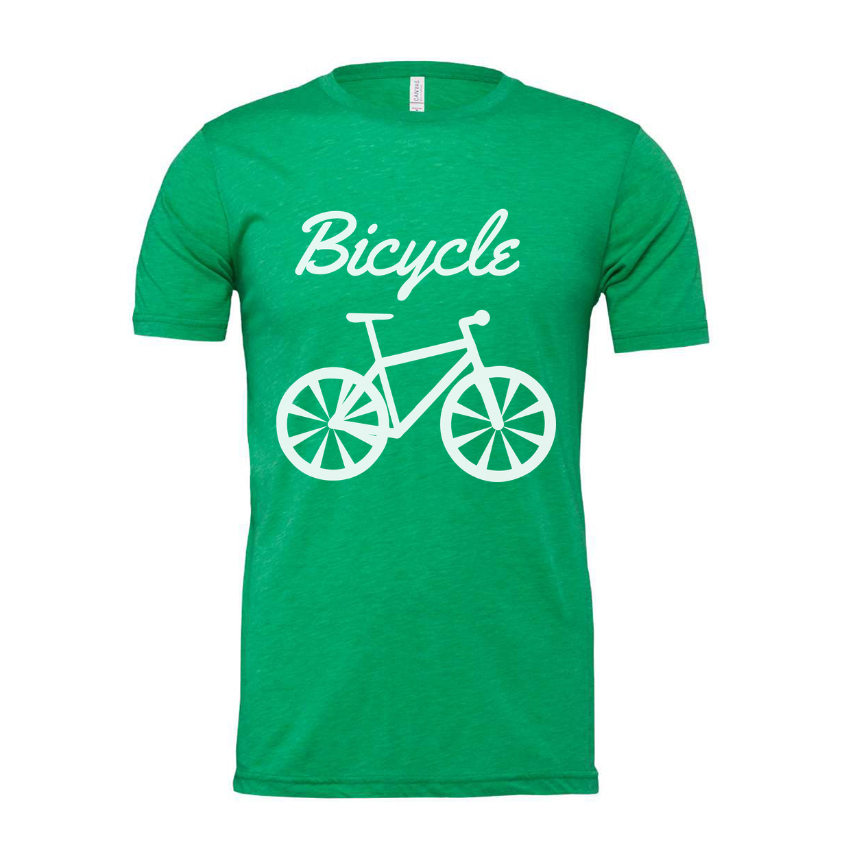 Unisex Bicycle Graphic T Shirt With Script Word And Large Bicycle Illustration Center Front Print