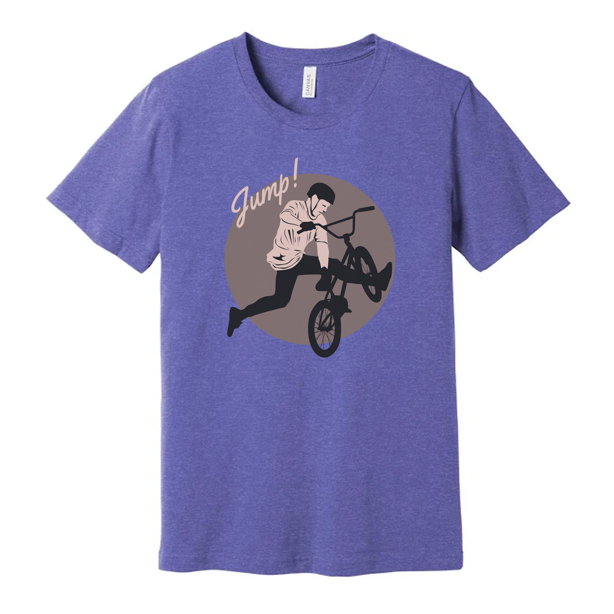 Unisex Bike Jump Graphic T Shirt With Circular Design Artwork For Bicycle Enthusiasts
