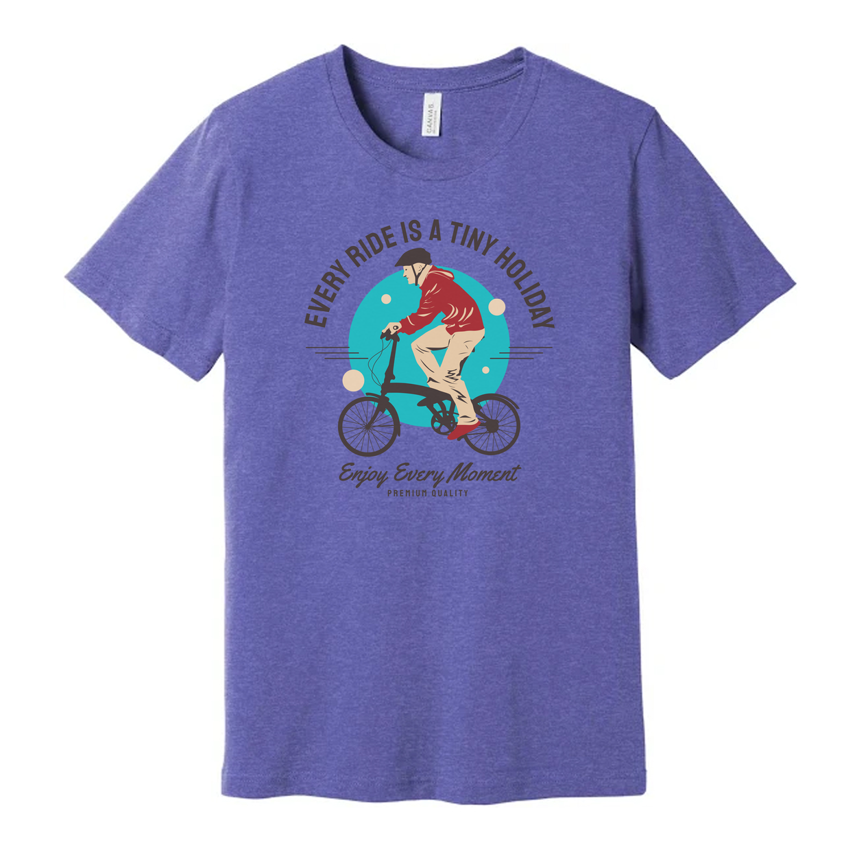 Unisex Bicycle Graphic Tee Featuring The Motivational Motto Every Ride Is A Tiny Holiday