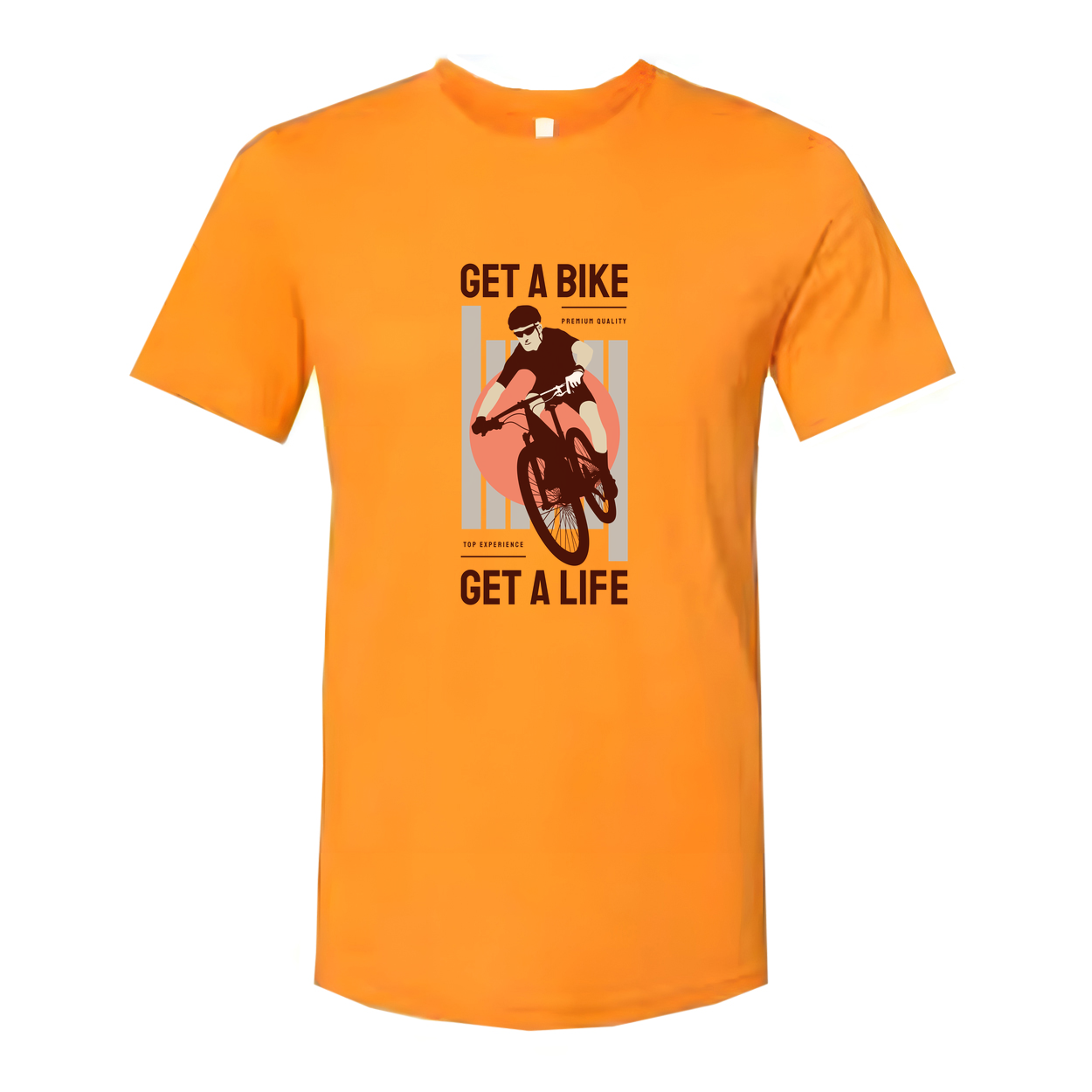 Unisex Bike Graphic Tee With Get A Bike Get A Life Message And Cycling Illustration