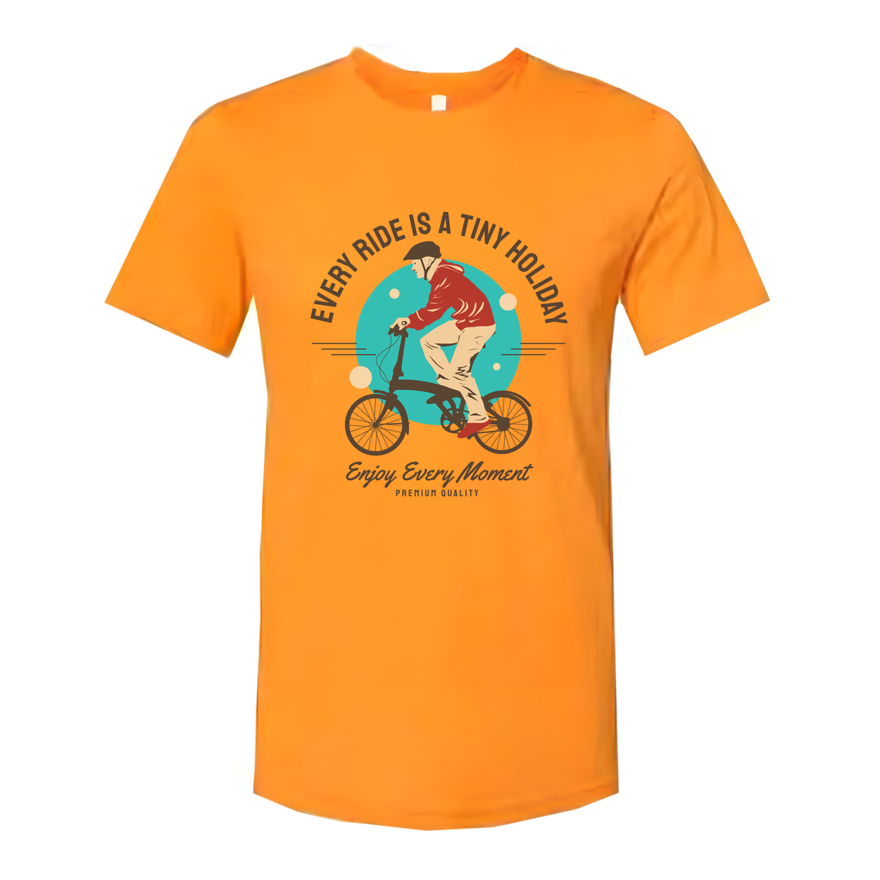 Unisex Bicycle Graphic Tee Featuring The Motivational Motto Every Ride Is A Tiny Holiday