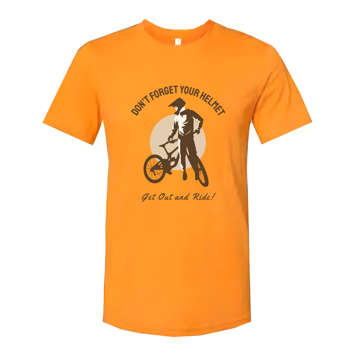 Unisex Biking T Shirt With Rider Silhouette And Don't Forget Your Helmet Slogan Graphic