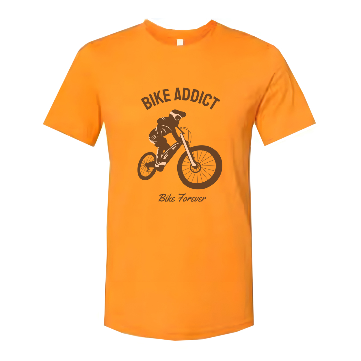 Bike Addict Graphic T Shirt With Bicycle Silhouette And Bike Forever Motto For Cyclists