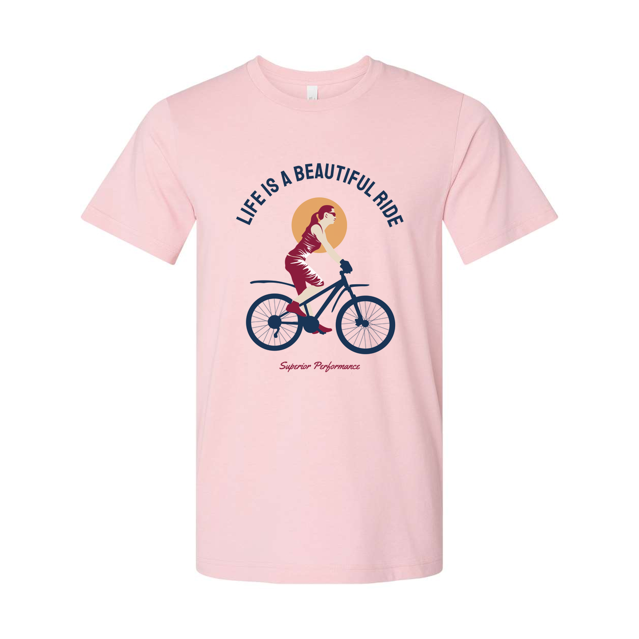 Life Is A Beautiful Ride Bicycle Graphic T Shirt For Men And Women Unisex Tee Casual Everyday Wear